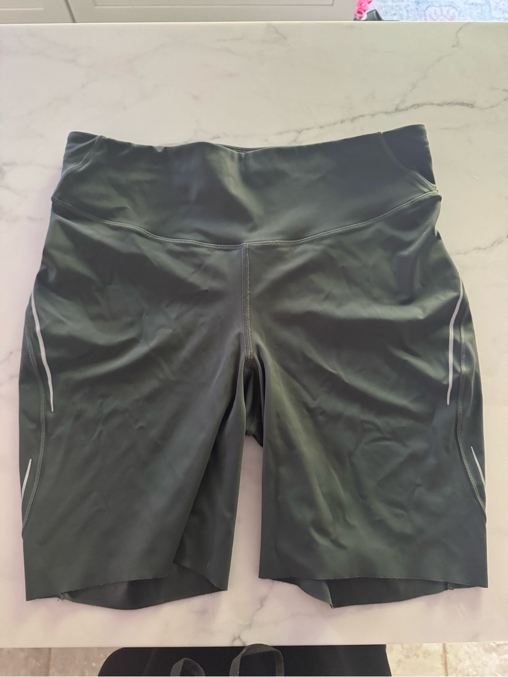 lululemon Olive Green High-Rise Bike Shorts